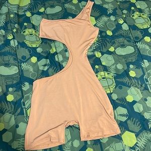 Tan romper one sleeve